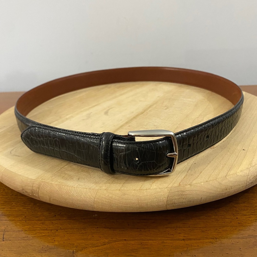 Vtg Coach 5903 Alligator Embossed Calfskin Leather Belt Brass Buckle 36" 90 cm
